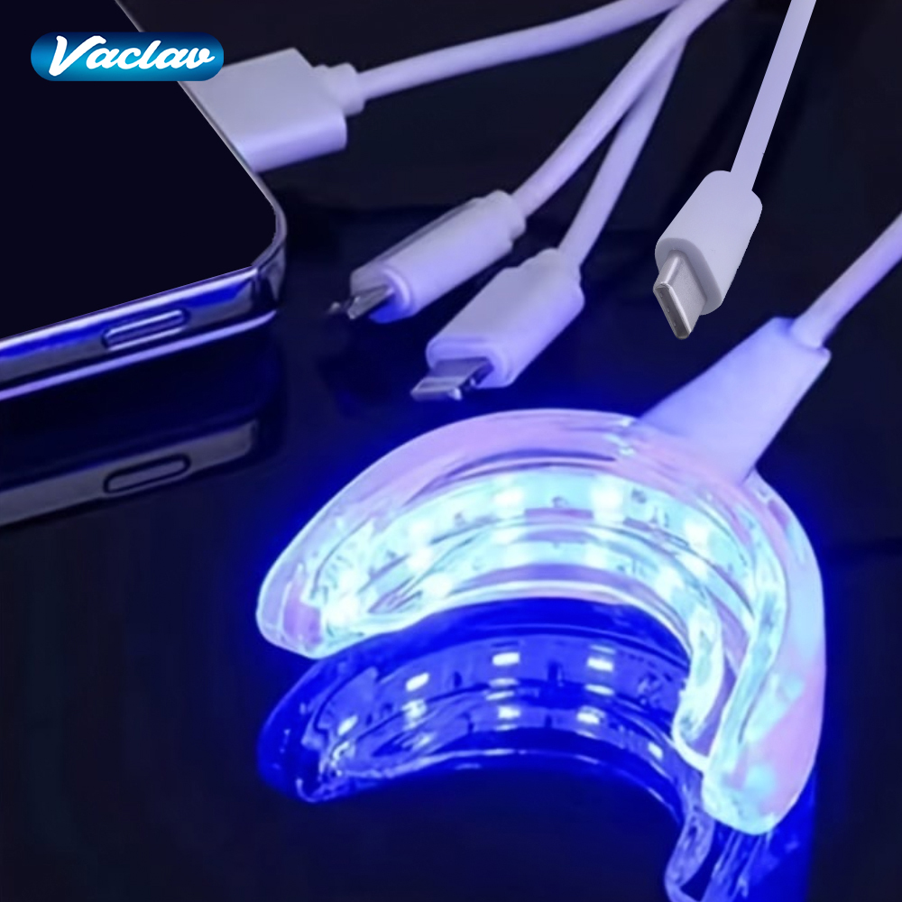 Teeth Whitening Laser - ヴァクラフ歯のホワイトニングライトキット 16 LED歯のホワイトニング促進器 LEDライト マウストレイ 歯のホワイトニングエンハンサーランプ