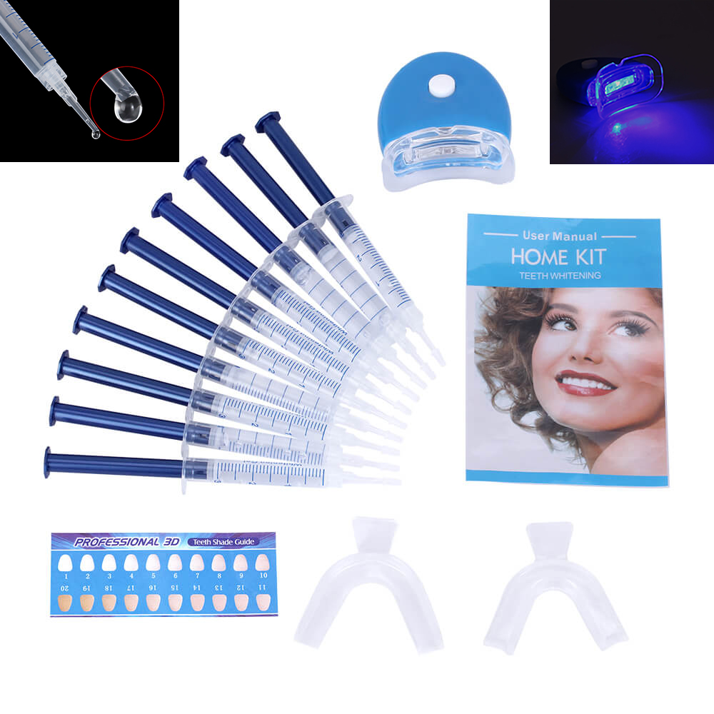 Teeth Whitening Gels - 1 セット歯のホワイトニング 44% 過酸化物歯科漂白システム口腔ケアジェルキット歯のホワイトナー新しい歯科白機器 LED ライト