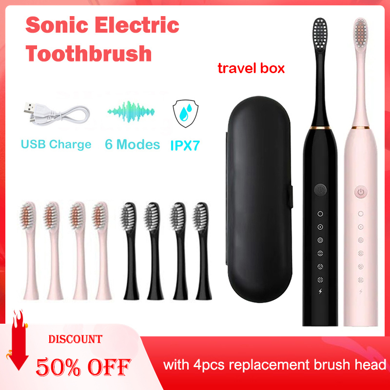 Electric Toothbrush Sonic - ソニック電動歯ブラシ IPX7 防水オーラルケアホワイトニング歯ブラシ充電式自動大人の強力なスマート歯ブラシ