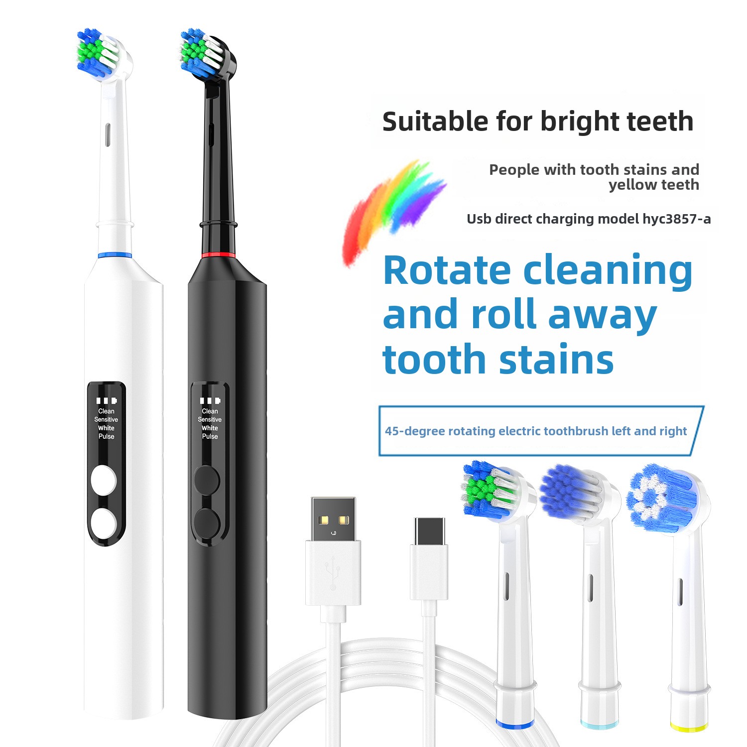 大人用ワイヤレス充電式全自動スマート電動歯ブラシ、ソフトブラ - Electric Toothbrush Sonic のレビューと価格