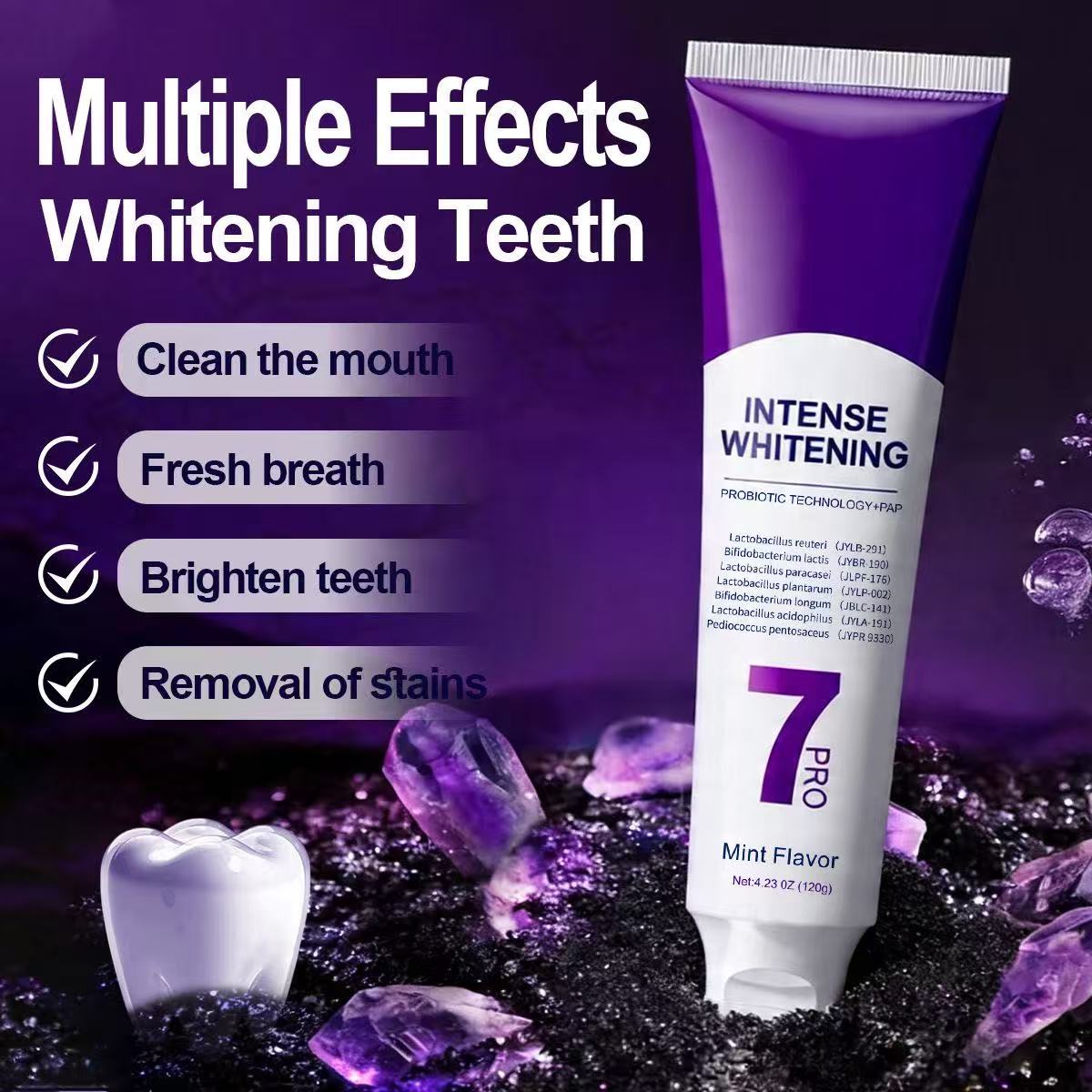 7-Pro プロバイオティクスホワイトニング歯磨き粉：黄ばみ - Teeth Whitening That Works のレビューと価格