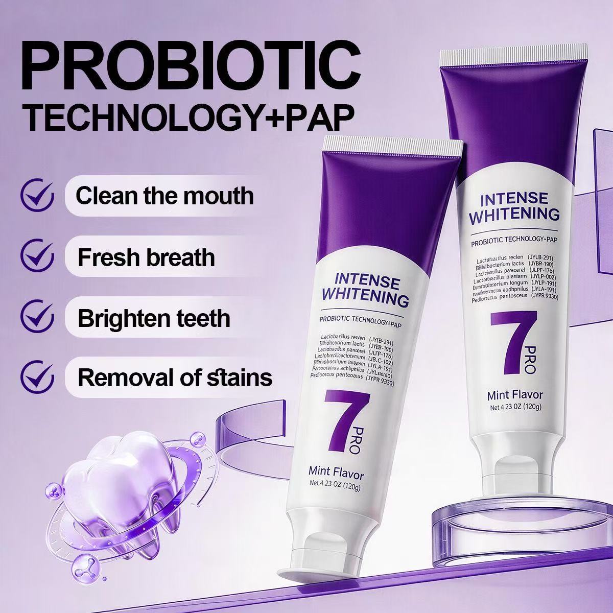 7-Pro プロバイオティクスホワイトニング歯磨き粉：黄ばみ - Teeth Whitening That Works のレビューと価格