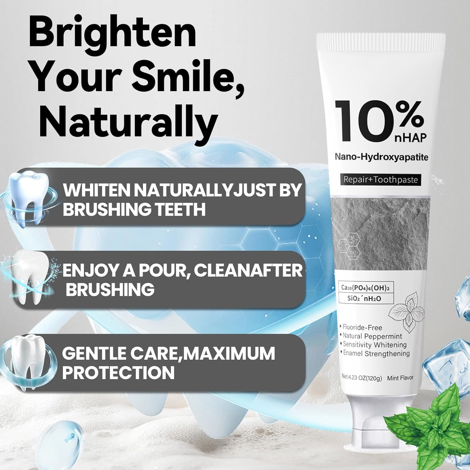 10% ナノハイドロキシアパタイト歯磨き粉歯の汚れを軽減新鮮 - Teeth Whitening That Works のレビューと価格