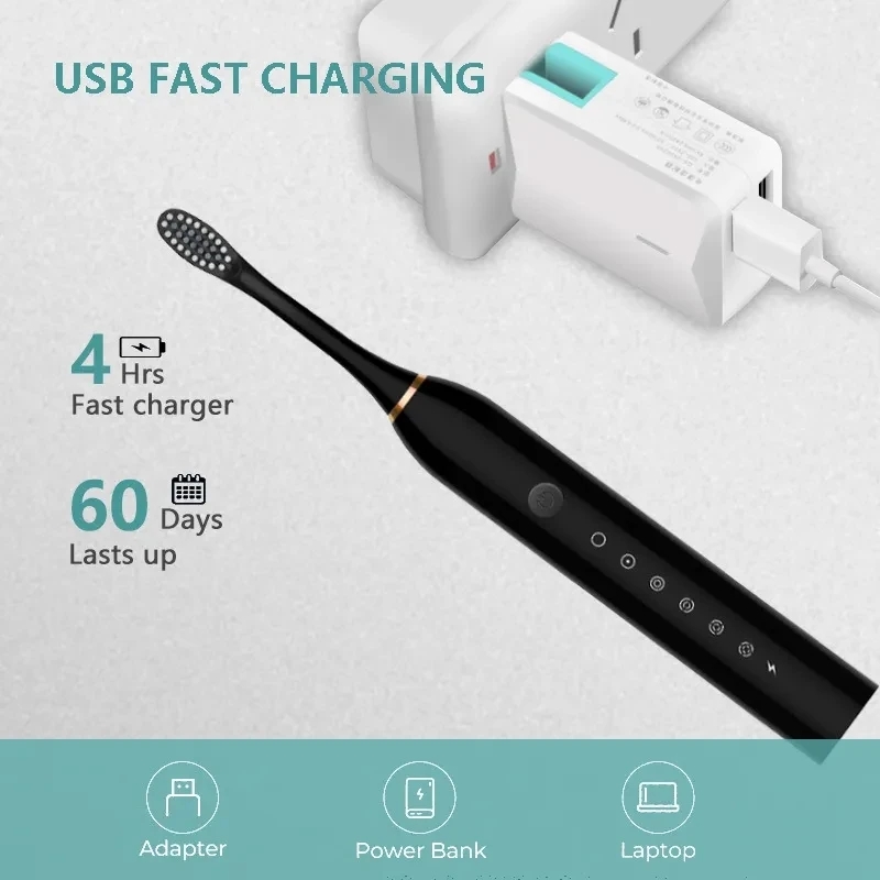ソニック電動歯ブラシ IPX7 防水オーラルケアホワイトニン - Electric Toothbrush Sonic のレビューと価格